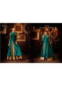 Pine Green Taffeta Silk Heavy Embroidered Indian Wedding Party Wear Lehenga Choli at Zikimo