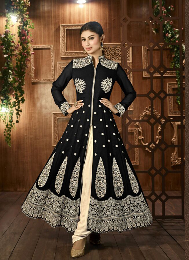 Mony Roy Black12028 Georgette Embroidered Straight Ankel Length Suit at Zikimo 1 Mony Roy Black12028 Georgette Embroidered Straight Ankel Length Suit at Zikimo