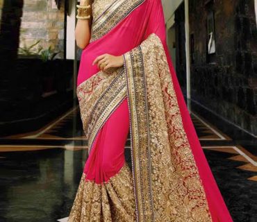 Pink Biege1601 Georgette Net Party Wear Indian Wedding Saree at Zikimo 1 Pink Biege1601 Georgette Net Party Wear Indian Wedding Saree at Zikimo