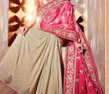 Pink Biege1615 Georgette Net Party Wear Indian Wedding Saree at Zikimo 1 Pink Biege1615 Georgette Net Party Wear Indian Wedding Saree at Zikimo