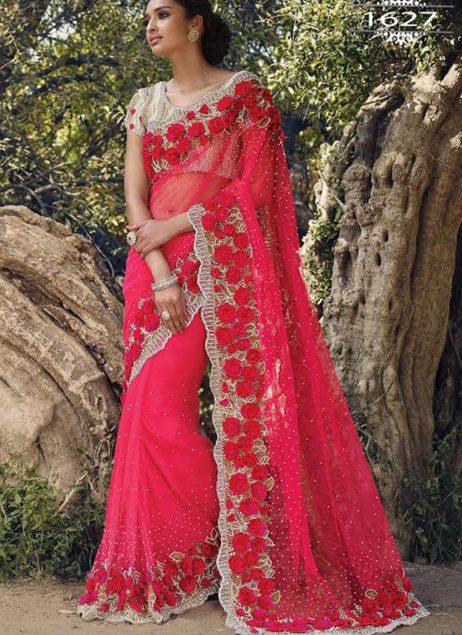 Rani Color1627 Net Embroidererd Party Wear Indian Wedding Saree at Zikimo