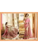 Pink Biege1639 Silk Party Wear Indian Wedding Saree at Zikimo