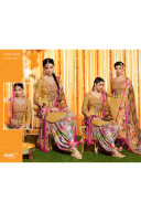 Heer6602 Biege Multicolor Cotton Satin  Party Wear Printed Punjabi Salwar Kameez at Zikimo