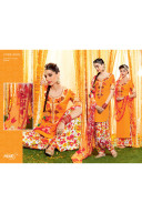 Heer6605 Mustard Multicolor Cotton Satin  Party Wear Printed Punjabi Salwar Kameez at Zikimo