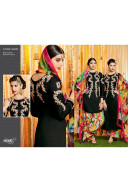 Heer6609 Black Cotton Satin  Party Wear Printed Punjabi Salwar Kameez at Zikimo