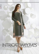 GreyK312 Ocacsional Wear Rayon long Stitched Kurti At Zikimo