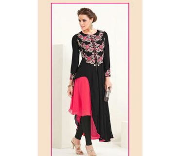 Black and Pink8023 Party Wear Georgette Kurti at Zikimo 1 Black and Pink8023 Party Wear Georgette Kurti at Zikimo