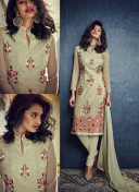 Biege3801 Party Wear Designer Suit at Zikimo