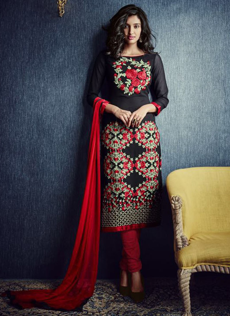 Black Red3803 Party Wear Designer Suit at Zikimo 1 Black Red3803 Party Wear Designer Suit at Zikimo