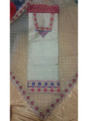 Biege Red dupiun Banarasi Punjabi Boutique Salwar Kameez at Zikimo