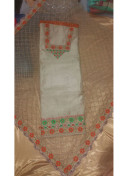 Biege Orange dupiun Banarasi Punjabi Boutique Salwar Kameez at Zikimo