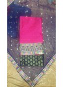 Magenta Black Charlie Silk Punjabi Salwar Kameez With Net Dupatta at Zikimo