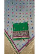 Green Embroidered Charlie Silk Punjabi Salwar Kameez With Georgette Dupatta at Zikimo
