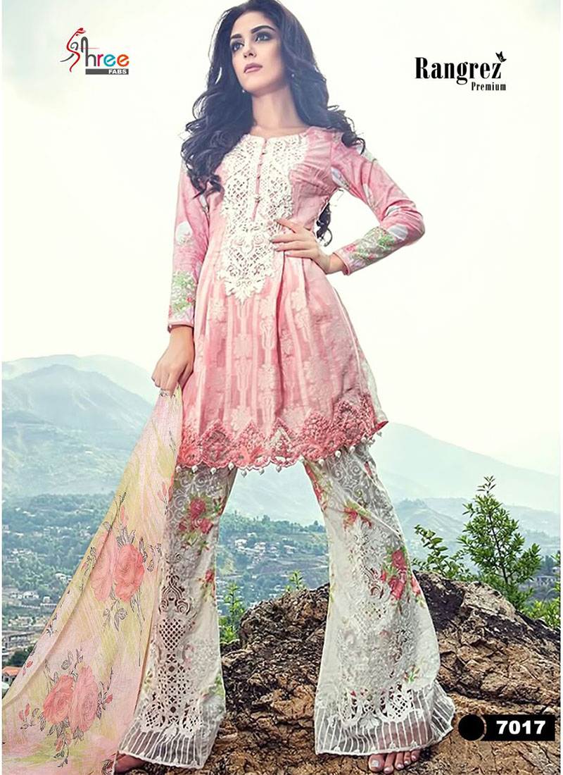 BabyPink7017 Printed Glace Cotton With Embroidered Pakistani Indian Suit at Zikimo 1 BabyPink7017 Printed Glace Cotton With Embroidered Pakistani Indian Suit at Zikimo
