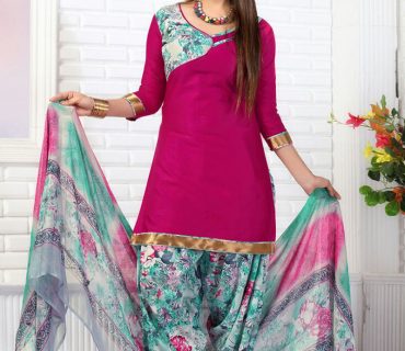 DarkPink and Multicolor1011 Glace Cotton Daily Wear Patiyala Suit at Zikimo 1 DarkPink and Multicolor1011 Glace Cotton Daily Wear Patiyala Suit at Zikimo