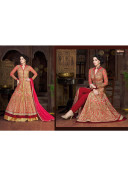 Pink Maroon4809 Princess Cut Yoke Jacket Anarkali Lehenga Choli at Zikimo