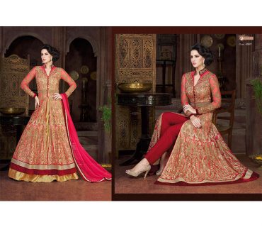 Pink Maroon4809 Princess Cut Yoke Jacket Anarkali Lehenga Choli at Zikimo 1 Pink Maroon4809 Princess Cut Yoke Jacket Anarkali Lehenga Choli at Zikimo