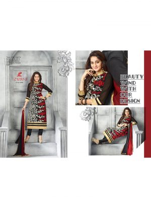 Black3990 Embroidered Georgette Party Wear Straight Suit at Zikimo