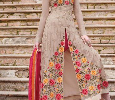Grey Pink Floral Embroidery WeddingParty Frontcut Suit at Zikimo 1 Grey Pink Floral Embroidery WeddingParty Frontcut Suit at Zikimo