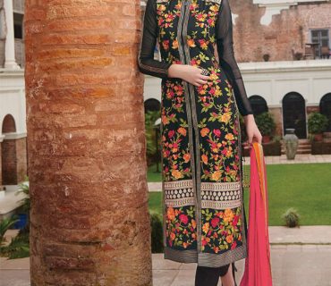 Black Pink Floral Embroidery WeddingParty Frontcut Suit at Zikimo 1 Black Pink Floral Embroidery WeddingParty Frontcut Suit at Zikimo