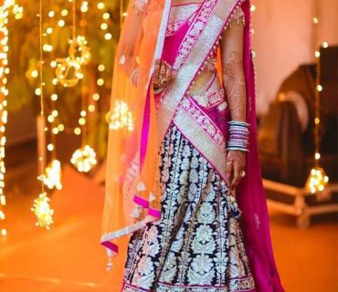 Georgette Pink Blue Embroidered Indian Bridal Lehenga Choli at Zikimo 1 Georgette Pink Blue Embroidered Indian Bridal Lehenga Choli at Zikimo