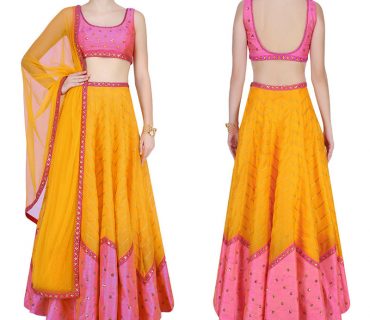 Pink Orange RawSilk DigitalPrinted Embroidered Navratri Sequins Lehenga Choli at Zikimo 1 Pink Orange RawSilk DigitalPrinted Embroidered Navratri Sequins Lehenga Choli at Zikimo