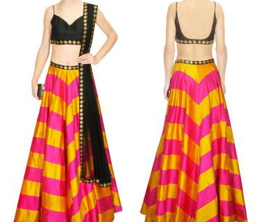 HotPink Yellow Multcolor RawSilk DigitalPrinted Navratri Lehenga Choli at Zikimo 1 HotPink Yellow Multcolor RawSilk DigitalPrinted Navratri Lehenga Choli at Zikimo