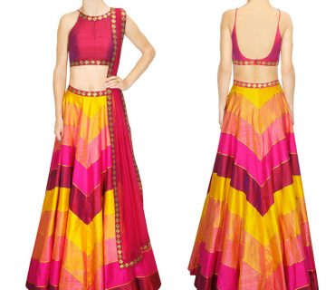HotPink Yellow Magenta RawSilk DigitalPrinted Navratri Lehenga Choli at Zikimo 1 HotPink Yellow Magenta RawSilk DigitalPrinted Navratri Lehenga Choli at Zikimo