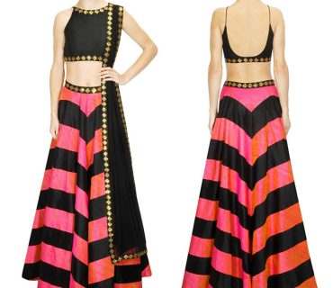 Black Pink RawSilk DigitalPrinted Navratri Lehenga Choli at Zikimo 1 Black Pink RawSilk DigitalPrinted Navratri Lehenga Choli at Zikimo