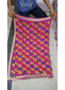 Light Pink Full Embroidered Punjabi Phulkari Dupatta at Zikimo
