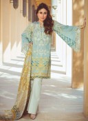 LightPearlAqua03 Printed Cambric with Work Pakistani Indian Suit at Zikimo