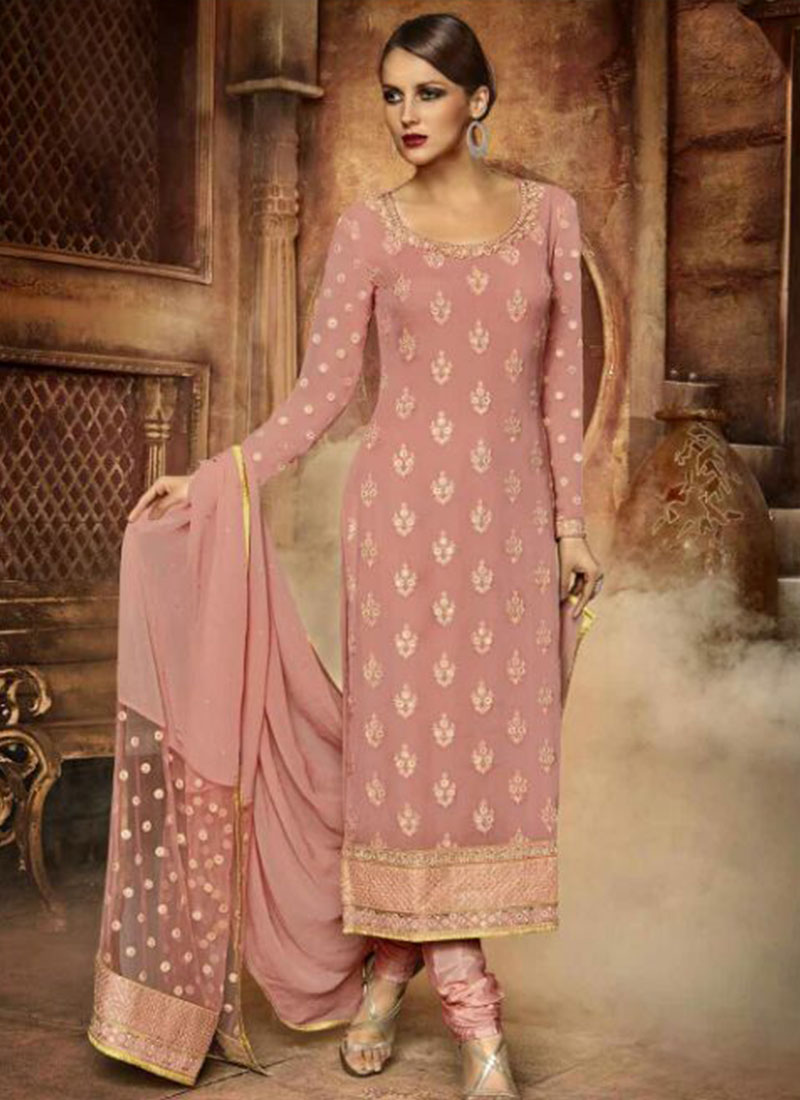 Pink186 Georgette Salwar Festive Wear Kameez at Zikimo 1 Pink186 Georgette Salwar Festive Wear Kameez at Zikimo
