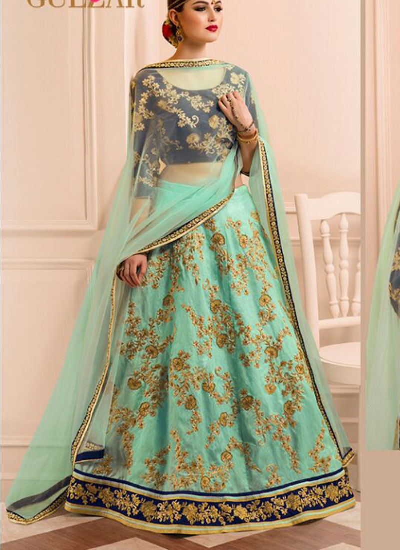 Navyblue Skyblue L13 Heavy Embroidered Indian Wedding Wear