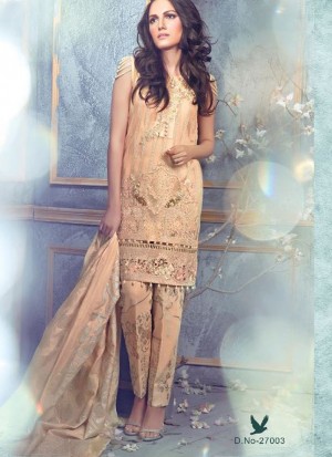 Bisque27003 Poly Georgette Pakistani Indian Embroidred Straight Suit At Zikimo