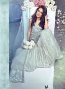 LightGray27006 Net Pakistani Indian Embroidred Straight Suit At Zikimo