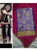 BlueMagenta  Crape All Over Punjabi Salwar Kameez With chiffon duppta at Zikimo