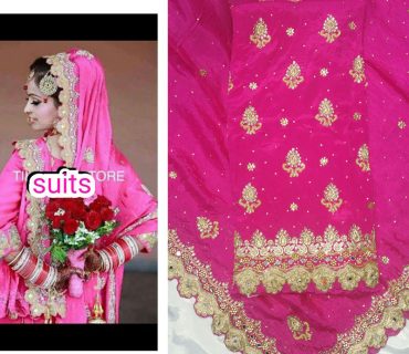Pink Dupion All Over Punjabi Salwar Kameez With chiffon duppta at Zikimo