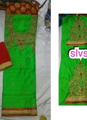 RedGreen CharlieSilk Banarasi Punjabi Salwar Kameez With chiffon duppta at Zikimo