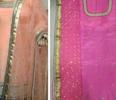 BluePink Dupion Siyoni Punjabi Salwar Kameez With chiffon duppta at Zikimo