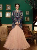 BluePeach9002 Net Georgette Full Embroidery Wedding Lehenga Choli at Zikimo