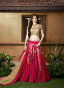 MagentaGolden9404 Silk Indian Wedding Wear Embroidred Lehenga Choli At Zikimo