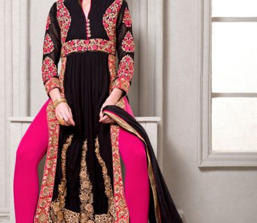 PinkBlack104 Georgette Indian Wedding Anarkali Suits at Zikimo
