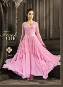 Pink1003 Indian FestiveWear Double Layered Churidar Suit at Zikimo