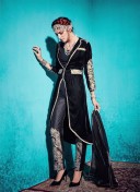 Black17004 Velvet Wedding Party Winter Straight Suit at Zikimo