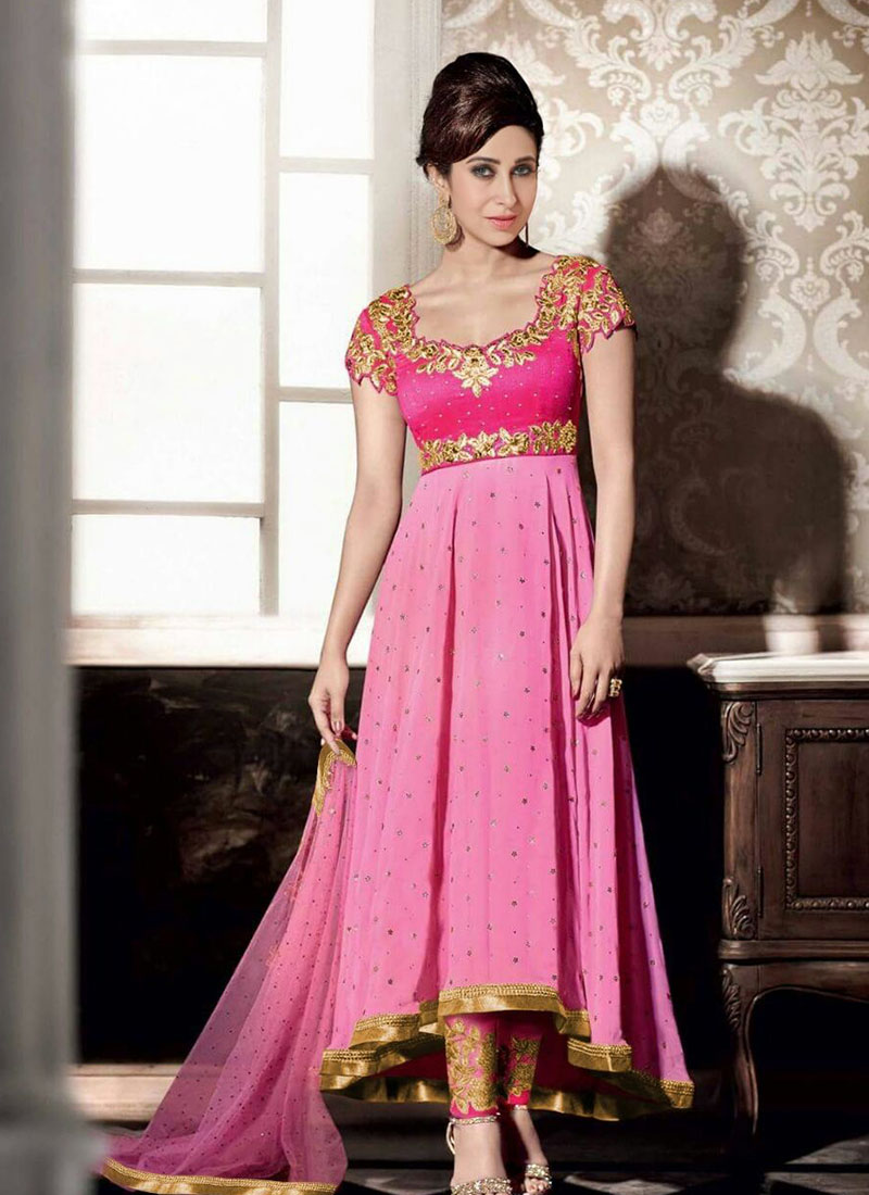 Karishma PinkMagenta Georgette Embroidery PartyWear Anarkali Suit at Zikimo 1 Karishma PinkMagenta Georgette Embroidery PartyWear Anarkali Suit at Zikimo