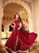Maroon7101 Georgette Indian Wedding PartyWear Suit at Zikimo