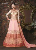 PeachPink109 Silk Georgette Indian Wedding Lehenga Choli at Zikimo