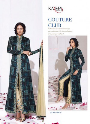 Green8015 Satin Georgette Wedding Party Jacket Suit at Zikimo