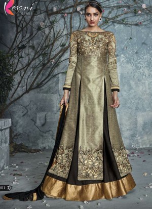 BlackGrey6001 Silk WeddingParty Lehenga Choli at ZIkimo