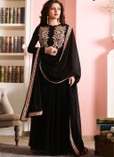 Black97005 georgette WeddingParty Anarkali Suit at Zikimo